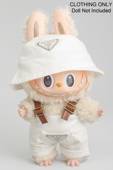 Designer Bucket Hat And Overalls Labubu Outfit