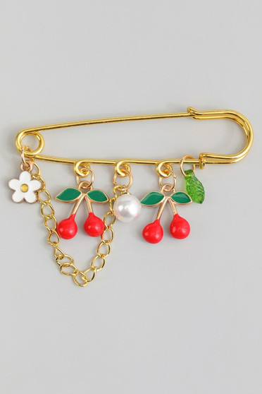 Cherry Charm Brooch Pin