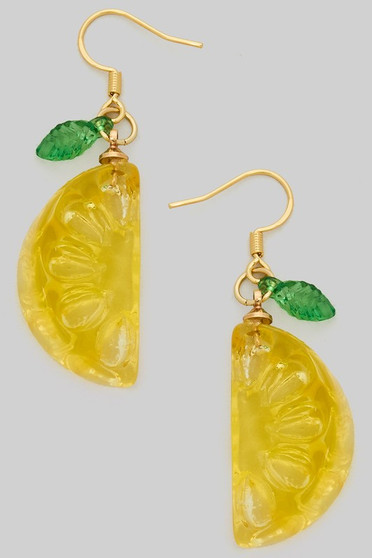 Juicy Acrylic Lemon Drop Earrings