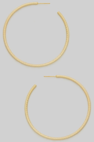 Diamond Cut Open Brass Hoops