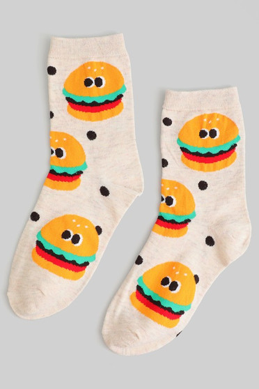 Cute Cartoon Hamburger Socks