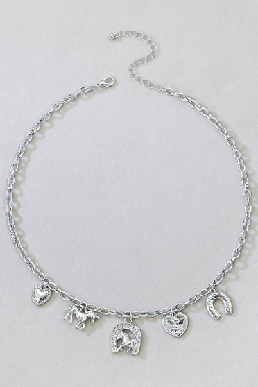 Five Western Charm Chain Necklace