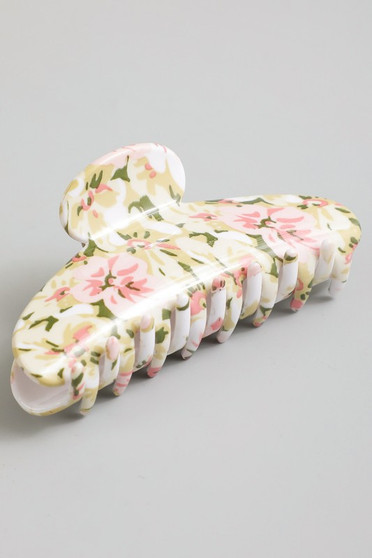 Pink Floral Print Hair Clip