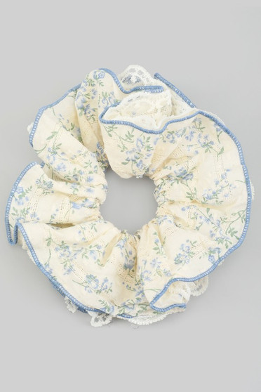 Large Country Flower Hair Scrunchie