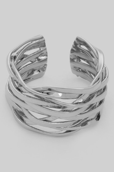 Braided Brass Bar Ring