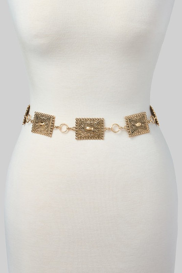 Filigree Rectangle Link Chain Belt