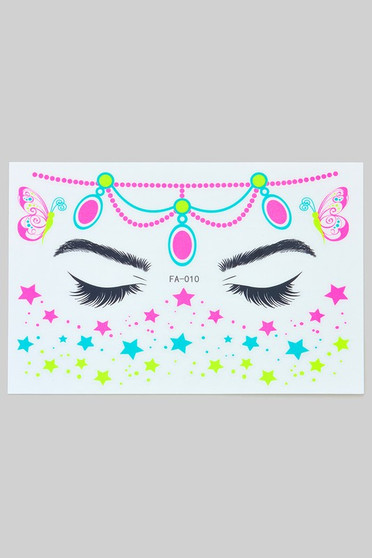 Star And Butterfly Face Sticker Tattoo