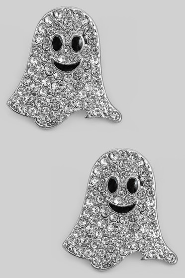 Pave Ghost Post Earrings