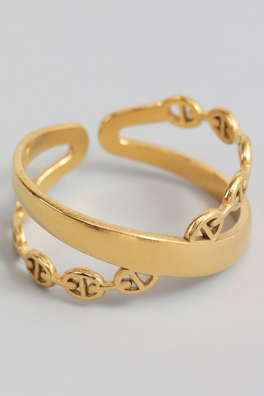 Criss Cross Cut Out Cuff Ring