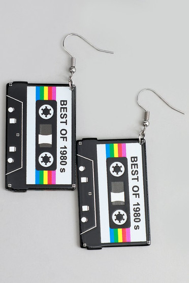 Acrylic Cassette Tape Drop Earrings