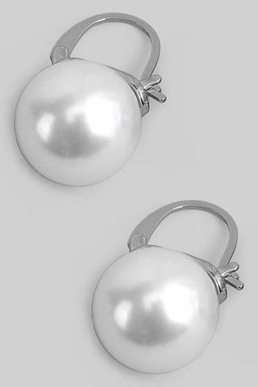Pearl Hinged Huggie Earrings