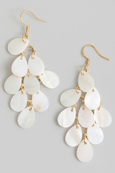 Tiered Pearly Teardrop Earrings