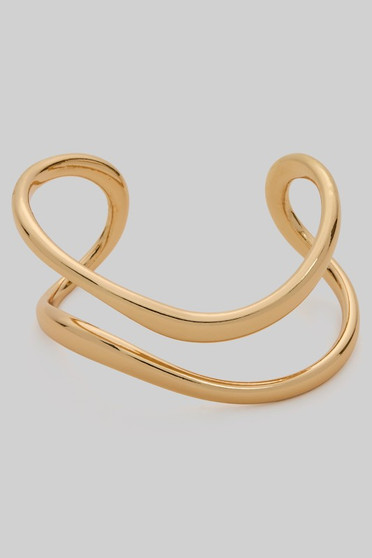 Two Line Wavy Cuff Bracelet