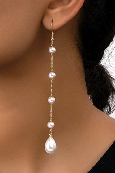 Linear Pearl Drop Earrings