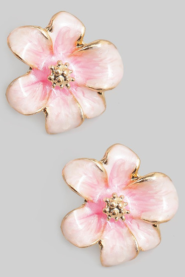 Lovely Lacquered Flower Post Earrings