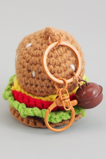 Crochet Hamburger Bag Charm Keychain