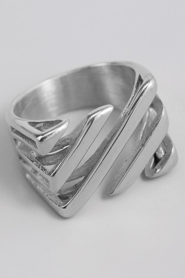 18K Gold Dipped Cutout Bar Stack Ring