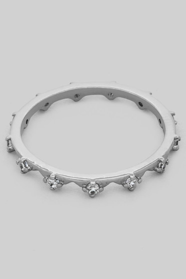Delicate Pointed Ring With Micro Cz Pave