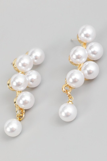 Pearl Cluster Drop Earrings