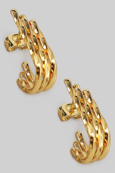 Stainless Steel Twisted Bar Earrings