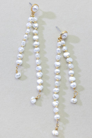 Dangling Pearly Strand Drop Earrings