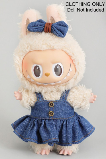 Denim Dress With Matching Bow Labubu Outfit Only