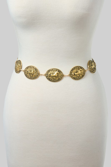 Horse Medallion Chain Belt