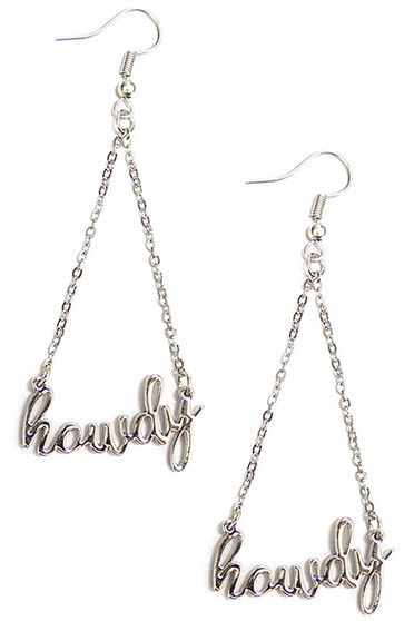 Howdy Pendant Chain Drop Earrings