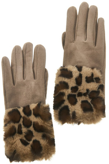 Leopard Fur Winter Gloves