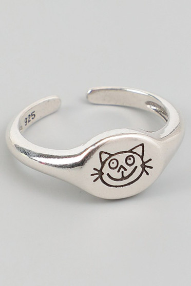 Cute Cat Stamped Ring