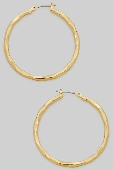 Textured Hinge Hoops Made Of Brass