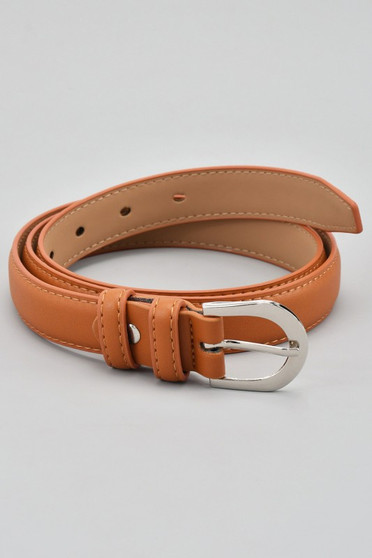 Slim Thin Faux Leather Belt