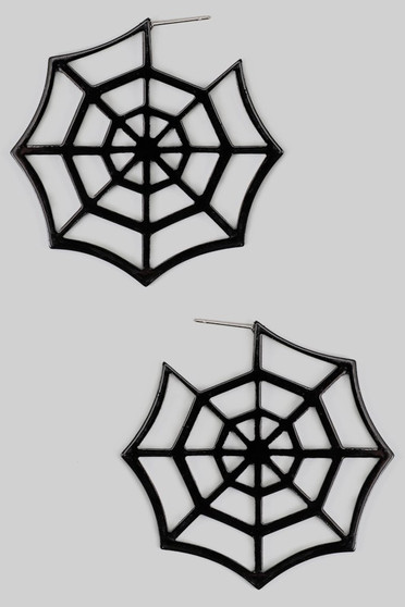 Acrylic Black Web Earrings