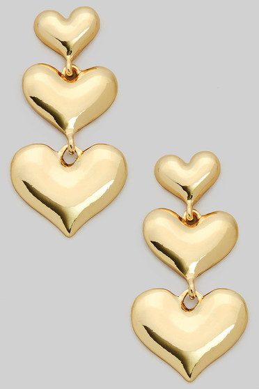 Expanding Heart Drop Earrings