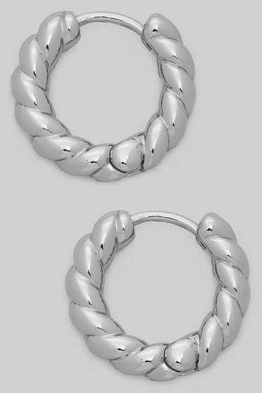 18K Gold Dipped Twist Mini Hoop Earrings