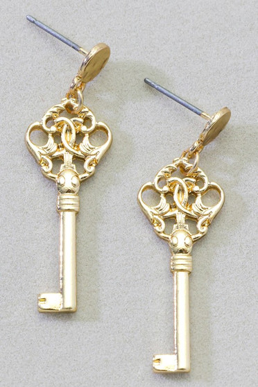 Dangling Key Drop Earrings