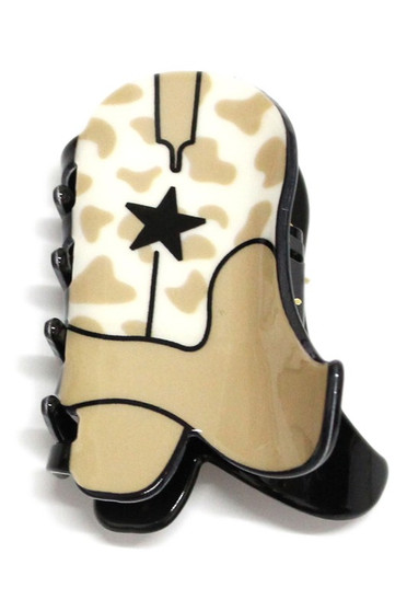 Mini Animal Print Cowgirl Boot Hair Clip
