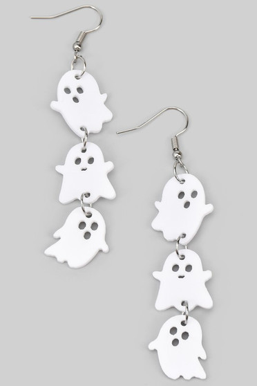 Triple Tiered Ghost Drop Earrings
