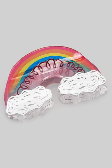 Acrylic Scribble Rainbow Hair Clip