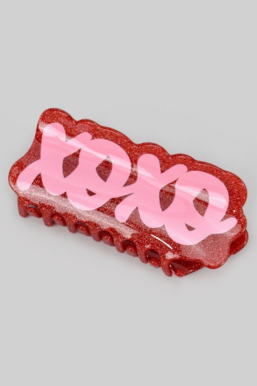 Glittery Xoxo Acrylic Hair Clip