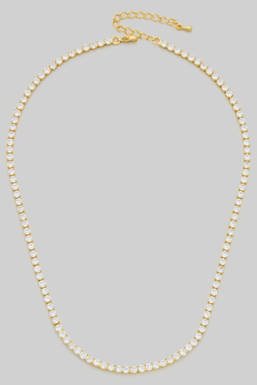 Lavish U Shaped Cz Stone Tennis Necklace