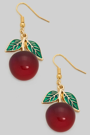 Stone Cherry Drop Earrings - #KE25677