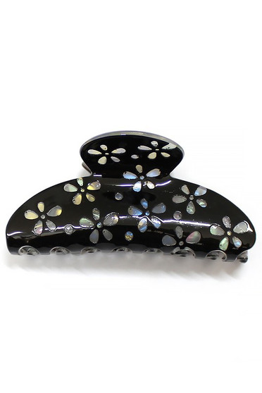 Marbled Acrylic Floral Hair Clip