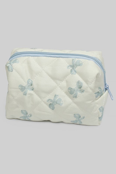 Quilted Bow Makeup Pouch - #KB24458