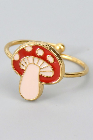 18K Gold Dipped Mushroom Ring
