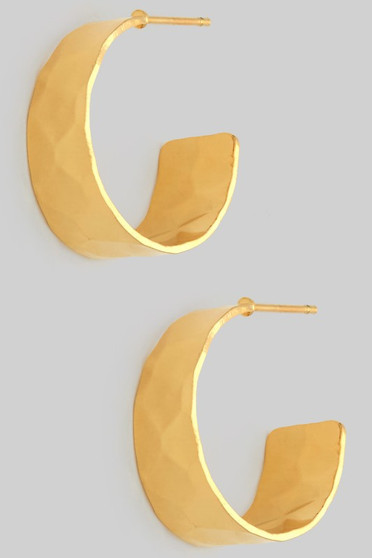 Hammered Edged Brass Hoops
