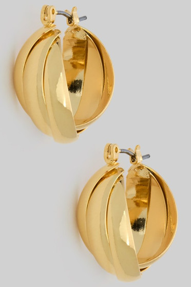 Intertwined Brass Hinge Hoops