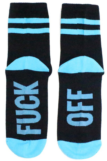 Fuck Off Striped Ankle Socks 