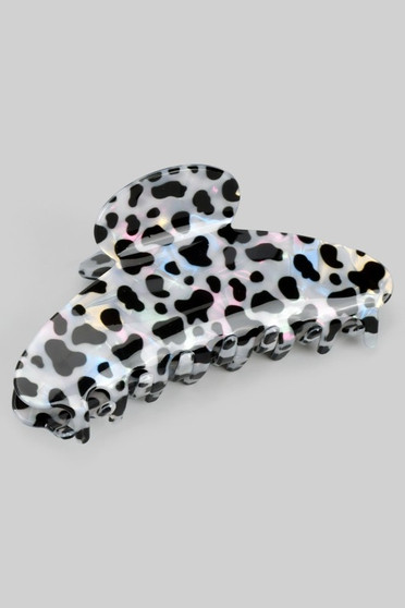 Marbled Acrylic Cow Print Hair Clip