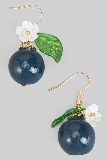 Blueberry Flower Drop Earrings